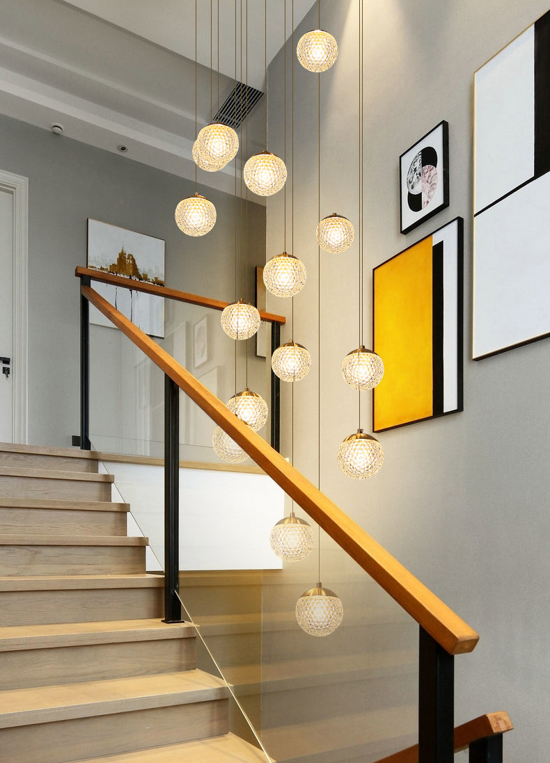 Sparkling LED Chandelier | Glass & Brass Modern | Aurorae