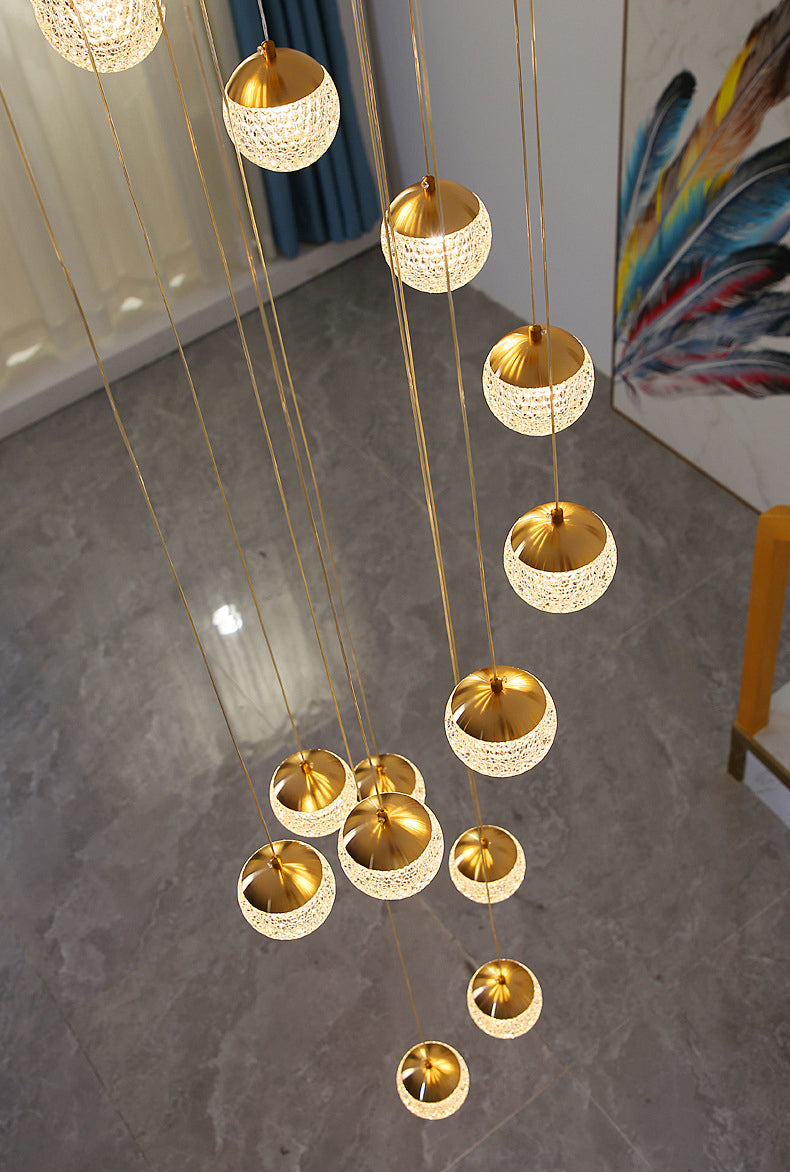Sparkling LED Chandelier | Glass & Brass Modern | Aurorae