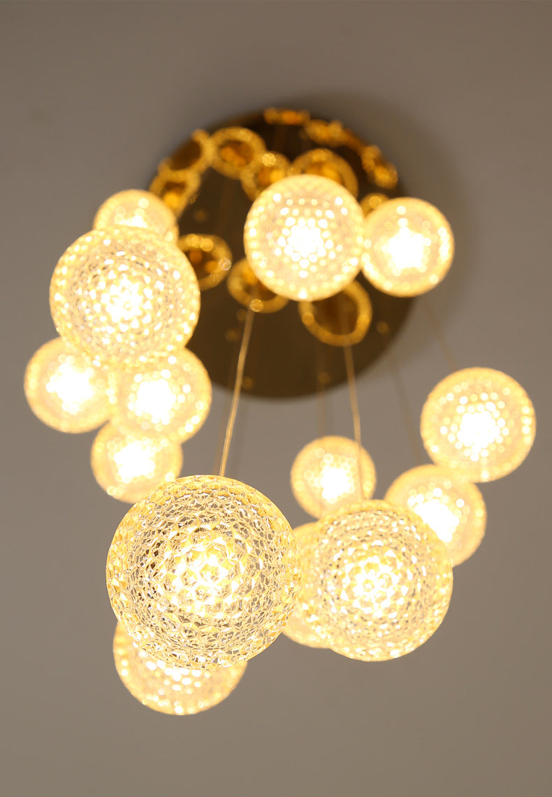 Sparkling LED Chandelier | Glass & Brass Modern | Aurorae
