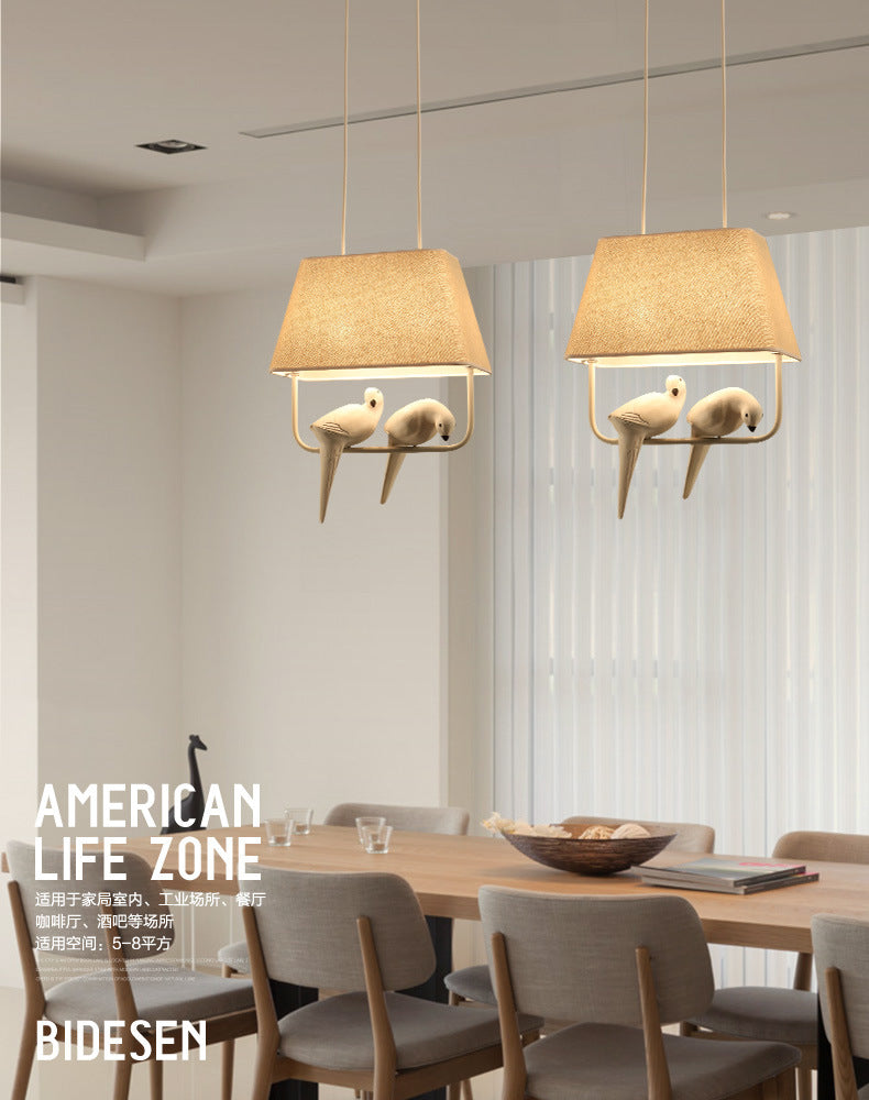 Linen Art Bird Chandelier
