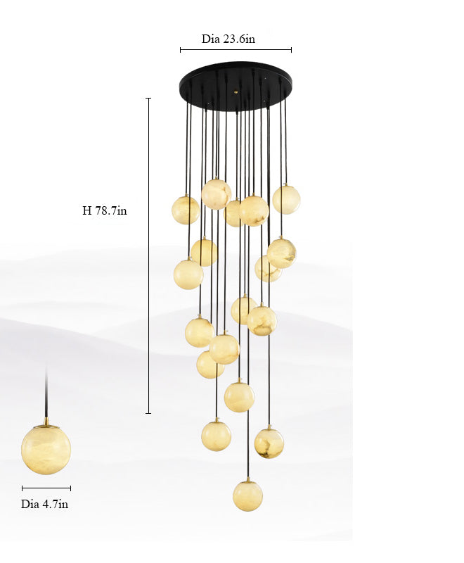 modern stairwell chandelier