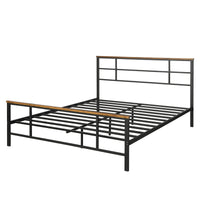 Thumbnail for Metal Bed with Wood Decoration