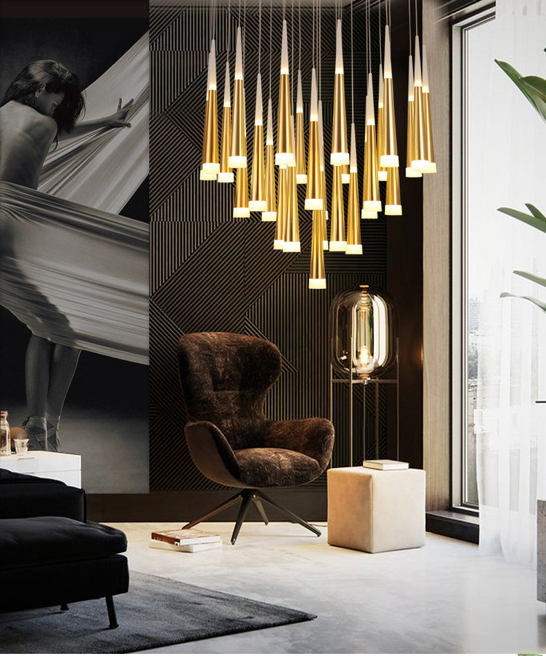 modern 2 story chandelier