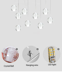 Thumbnail for Close-up of the crystal spheres and G4 LED bulbs, showcasing premium craftsmanship.