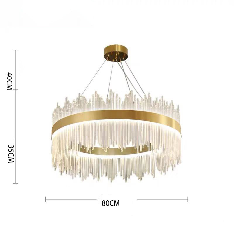 Modern Crystal Round Chandelier | Gold LED | Aurorae