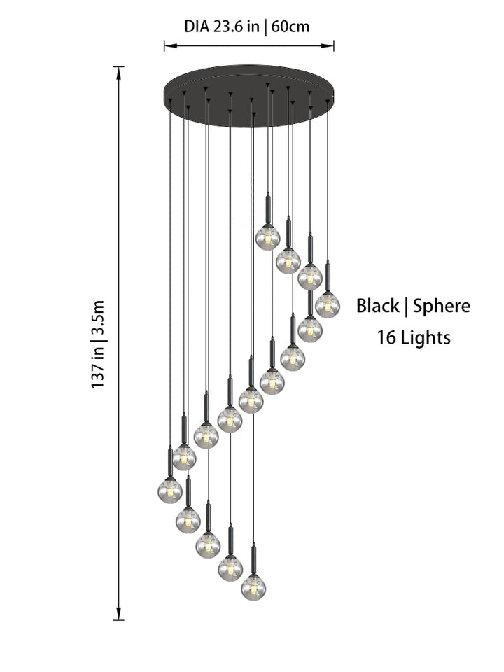 Modern Glass Globe Chandelier | Dimmable LED | Aurorae