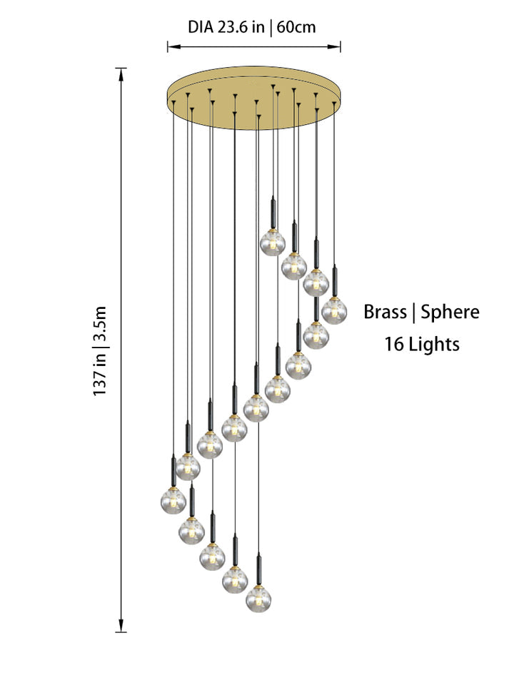 Modern Glass Globe Chandelier | Dimmable LED | Aurorae