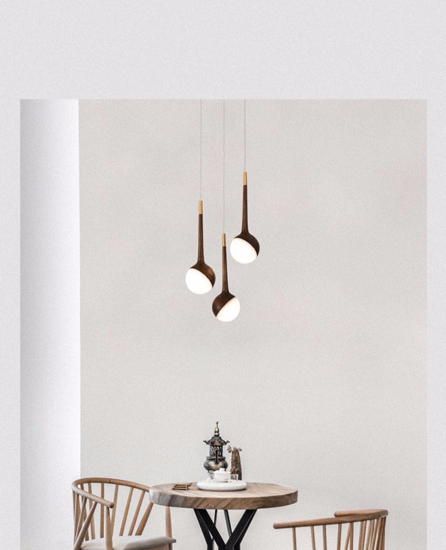 Modern Gourd Hanging Light | Wooden LED Pendant | Aurorae
