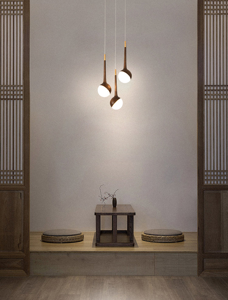 Modern Gourd Hanging Light | Wooden LED Pendant | Aurorae