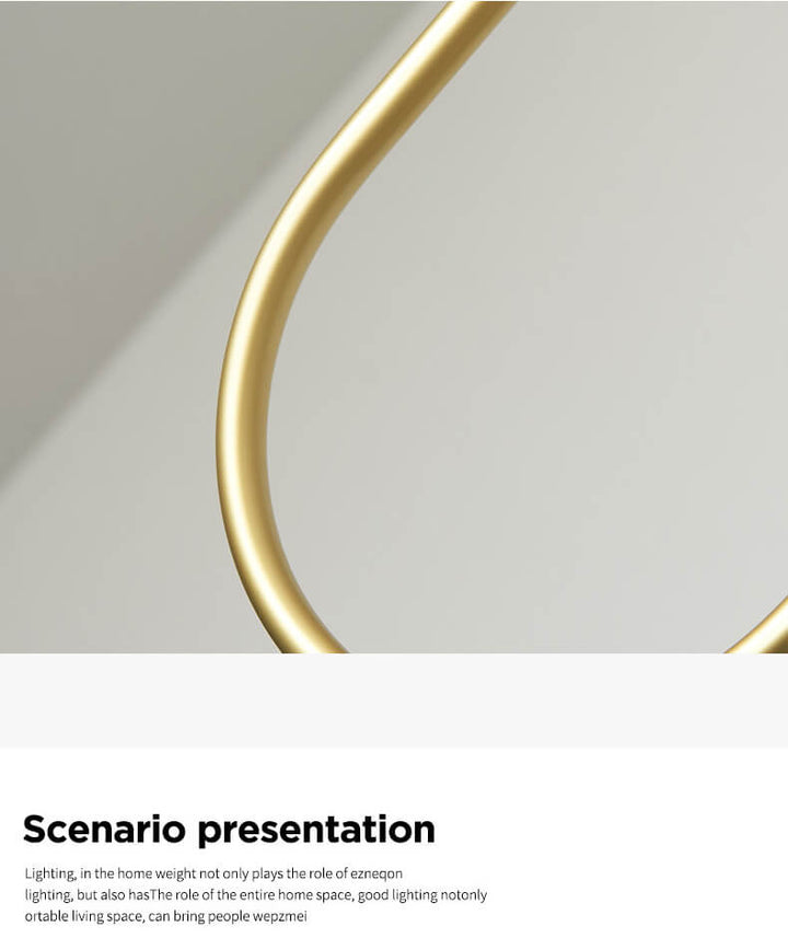 Close-up of the chandelier’s gold finish, highlighting the premium quality of the materials and the subtle texture of the metal frame.