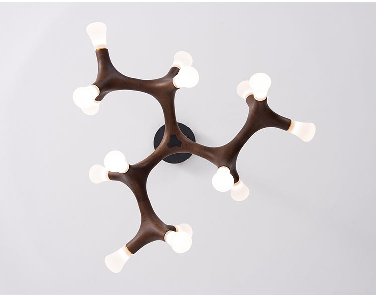 Modern Wooden Living Room Chandelier | LED Industrial | Aurorae