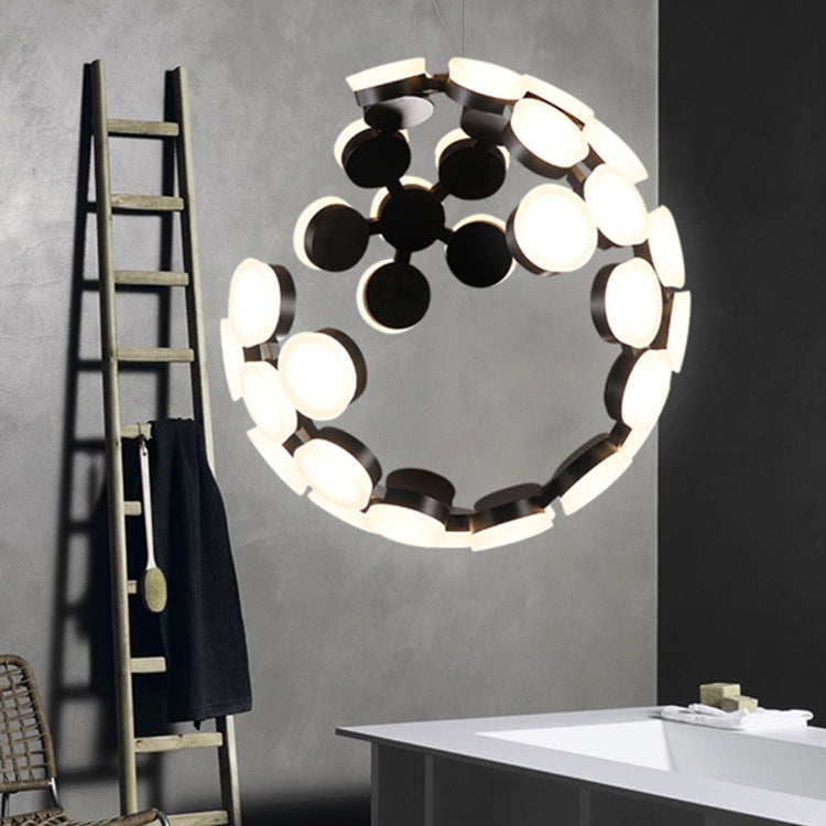 Moon LED Chandelier | Modern Industrial Ring | Aurorae