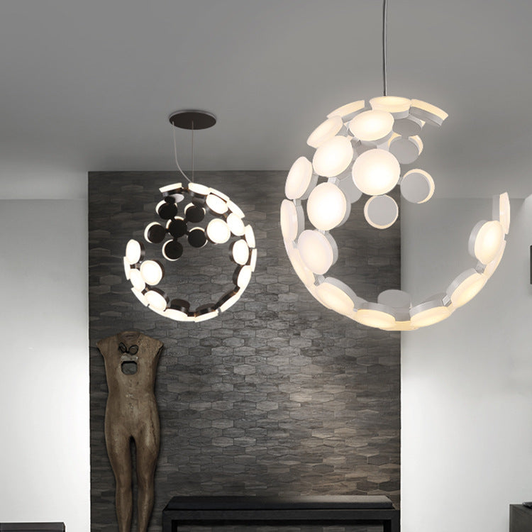 Moon LED Chandelier | Modern Industrial Ring | Aurorae