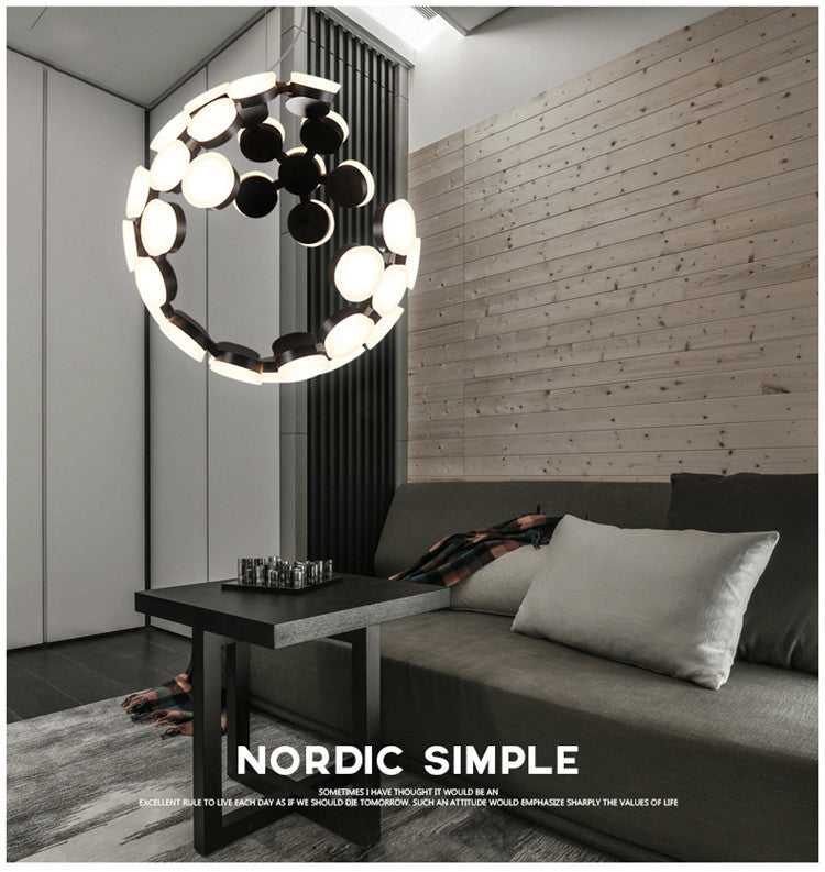 Moon LED Chandelier | Modern Industrial Ring | Aurorae