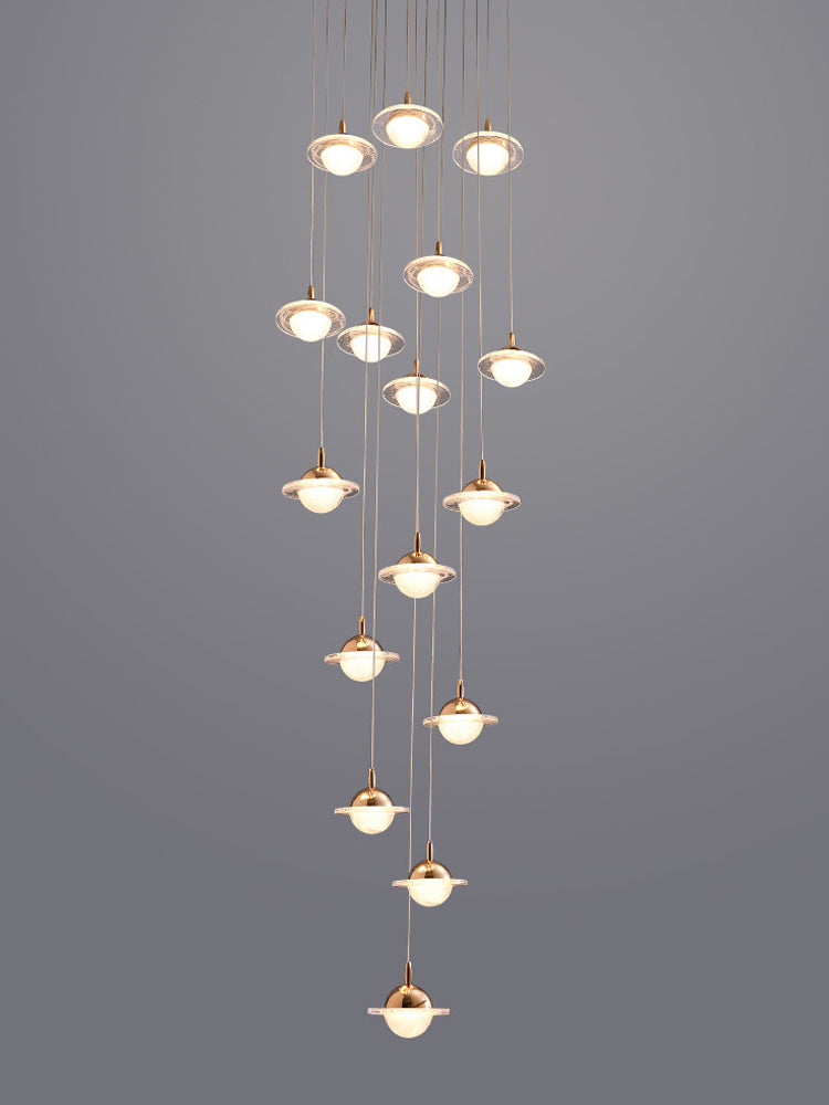 Multi-Light Glass Pendant | Brass Hand-Blown | Aurorae