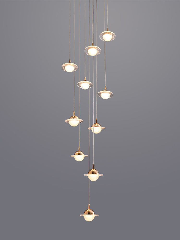 Multi-Light Glass Pendant | Brass Hand-Blown | Aurorae