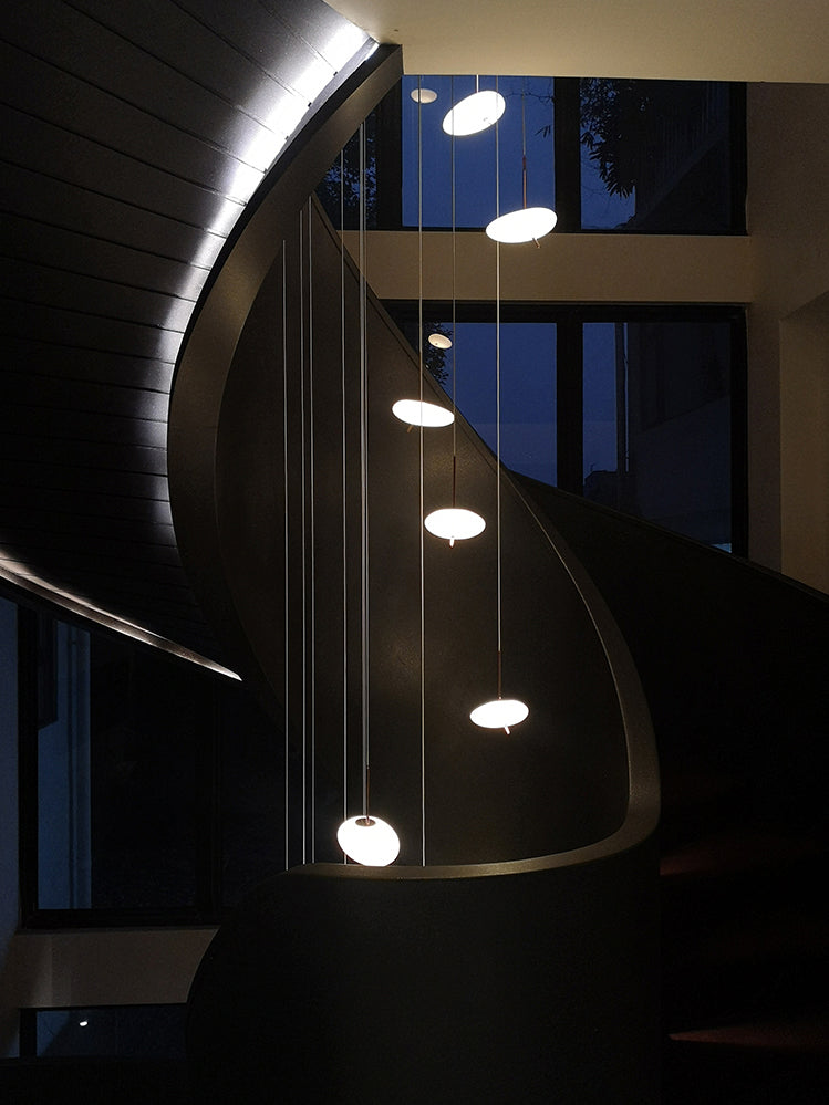 glass pendant lighting in white