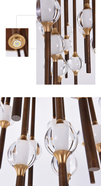 Thumbnail for Night Dew Wooden Chandelier Light Fixture