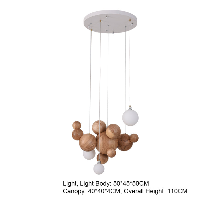 Orb Wooden Pendant Lamp | Sculptural Round LED | Aurorae