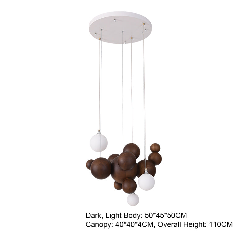 Orb Wooden Pendant Lamp | Sculptural Round LED | Aurorae
