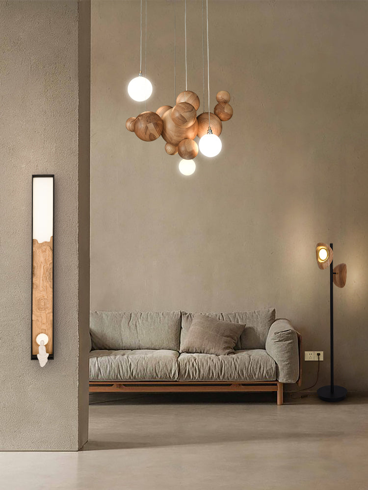 Orb Wooden Pendant Lamp | Sculptural Round LED | Aurorae