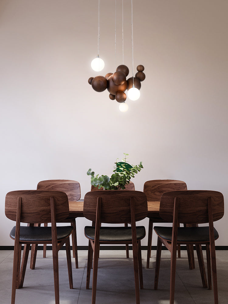 Orb Wooden Pendant Lamp | Sculptural Round LED | Aurorae