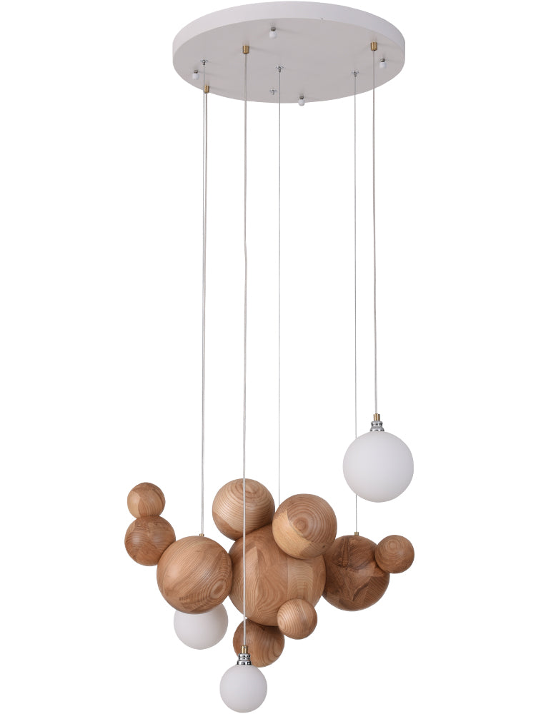 Orb Wooden Pendant Lamp | Sculptural Round LED | Aurorae