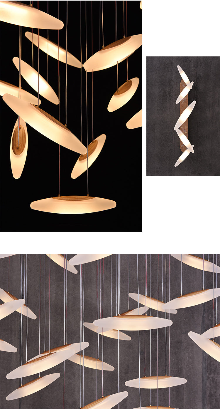 Postmodern Luxury Wooden Chandelier