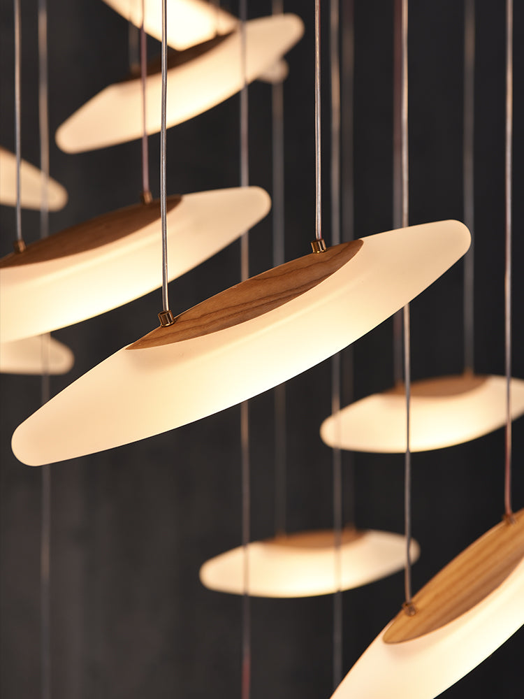 Postmodern Wooden Chandelier | Natural Luxury LED | Aurorae