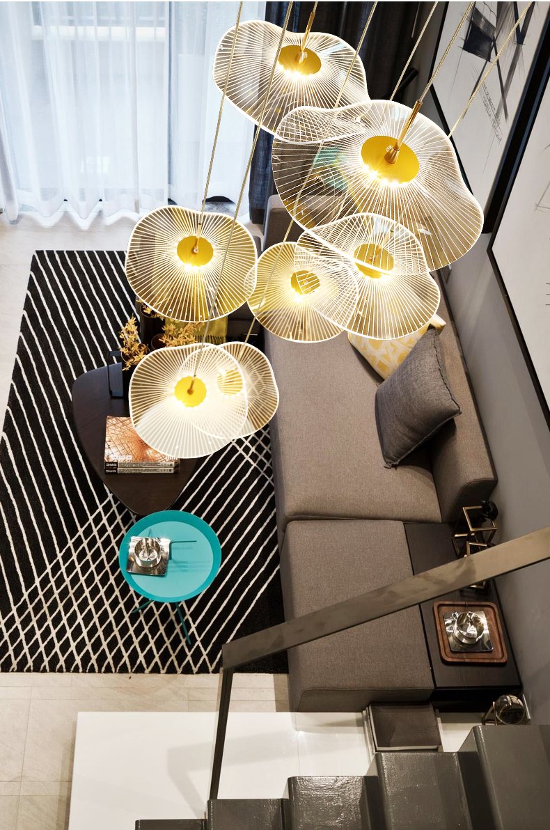 The pendant light in a cozy bedroom, providing an inviting atmosphere.