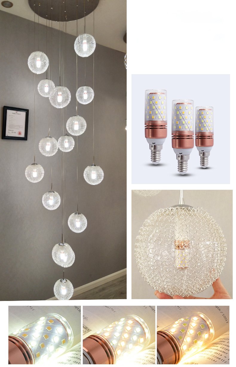 Shiny LED Staircase Chandelier | Chrome Glass | Aurorae