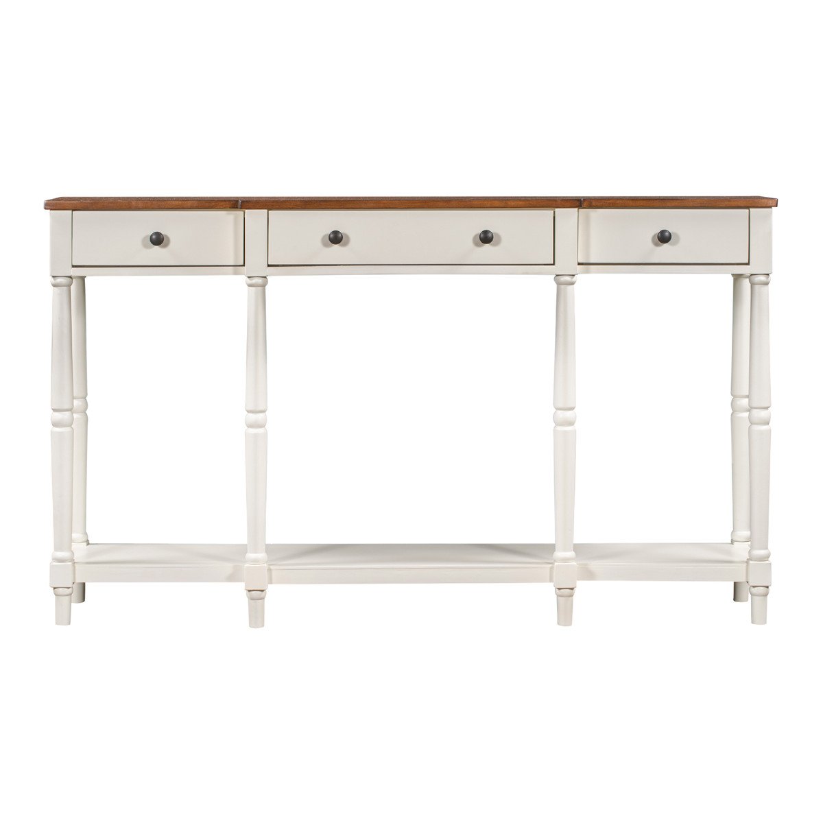 Solid Wood Console Table in White