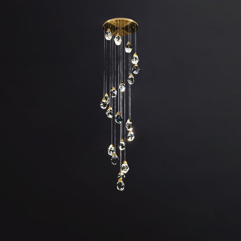 Staircase Raindrop Crystal Pendant Light