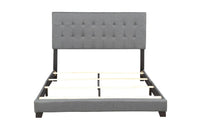 Thumbnail for Upholstered Linen Stitch Tufted Platform Bed with Slat Support | Queen Sizes | Gray