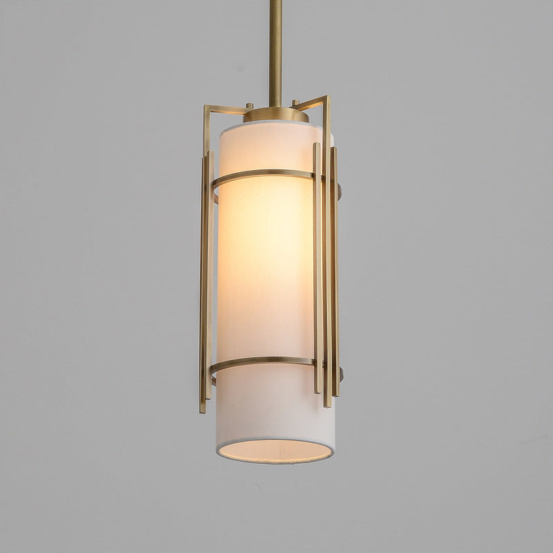 Warm Brass Pendant Light | White Shade LED | Aurorae