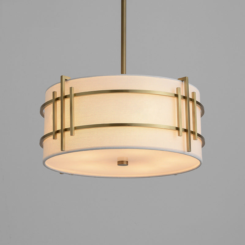 Warm Brass Pendant Light | White Shade LED | Aurorae