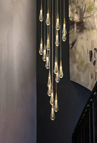 Thumbnail for crystal drop pendant lights for staircase