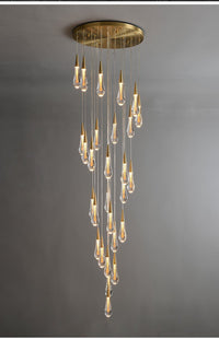 Thumbnail for crystal pendants chandelier in brass