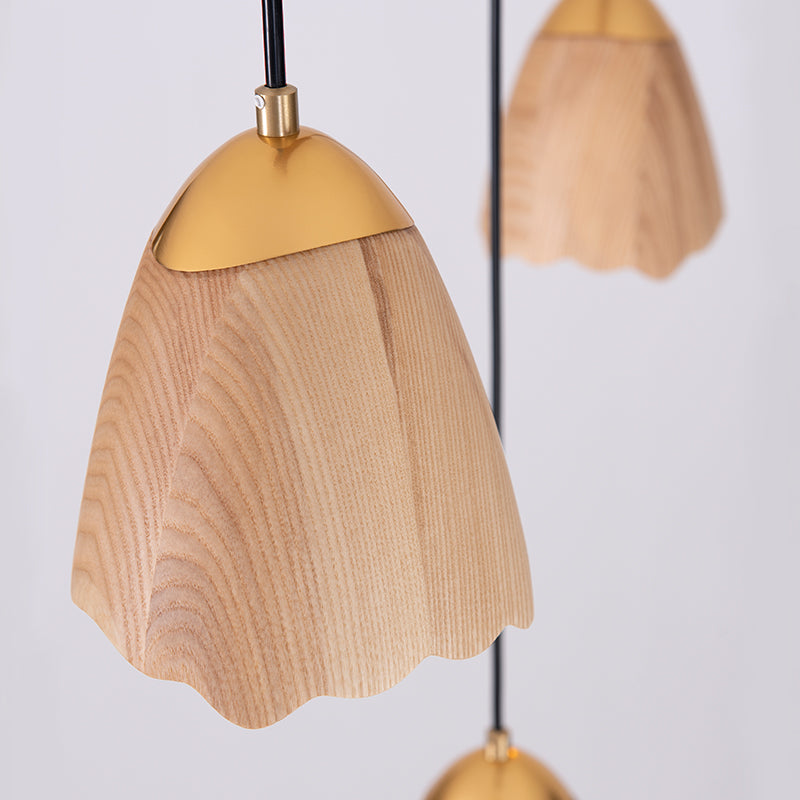 Wooden Bell Pendant Light