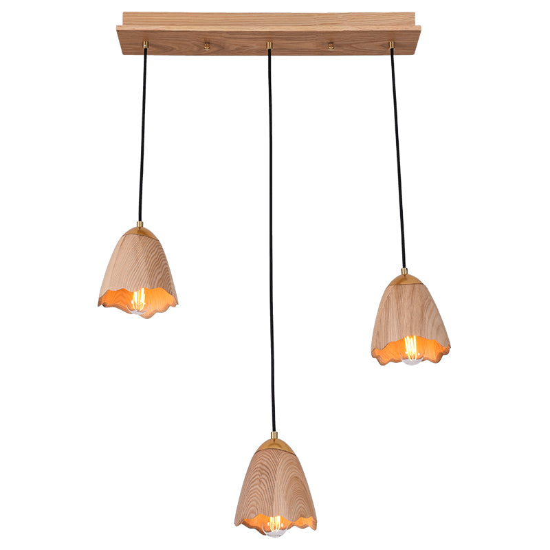 Wooden Bell Pendant Light