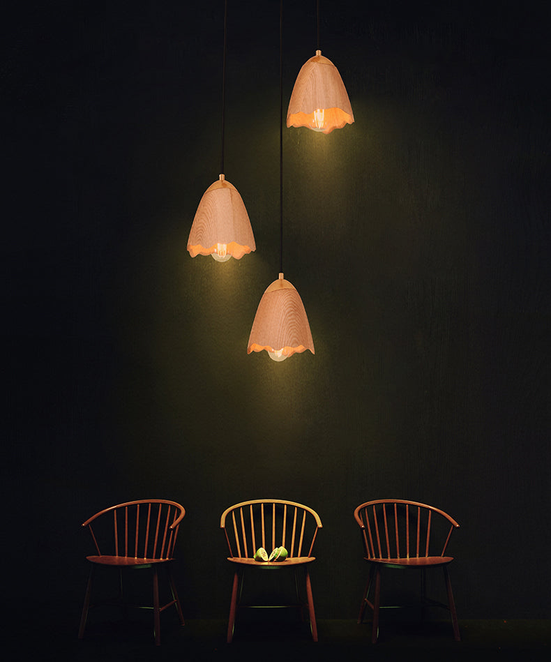 Wooden Bell Pendant Light | Natural LED Minimalist | Aurorae