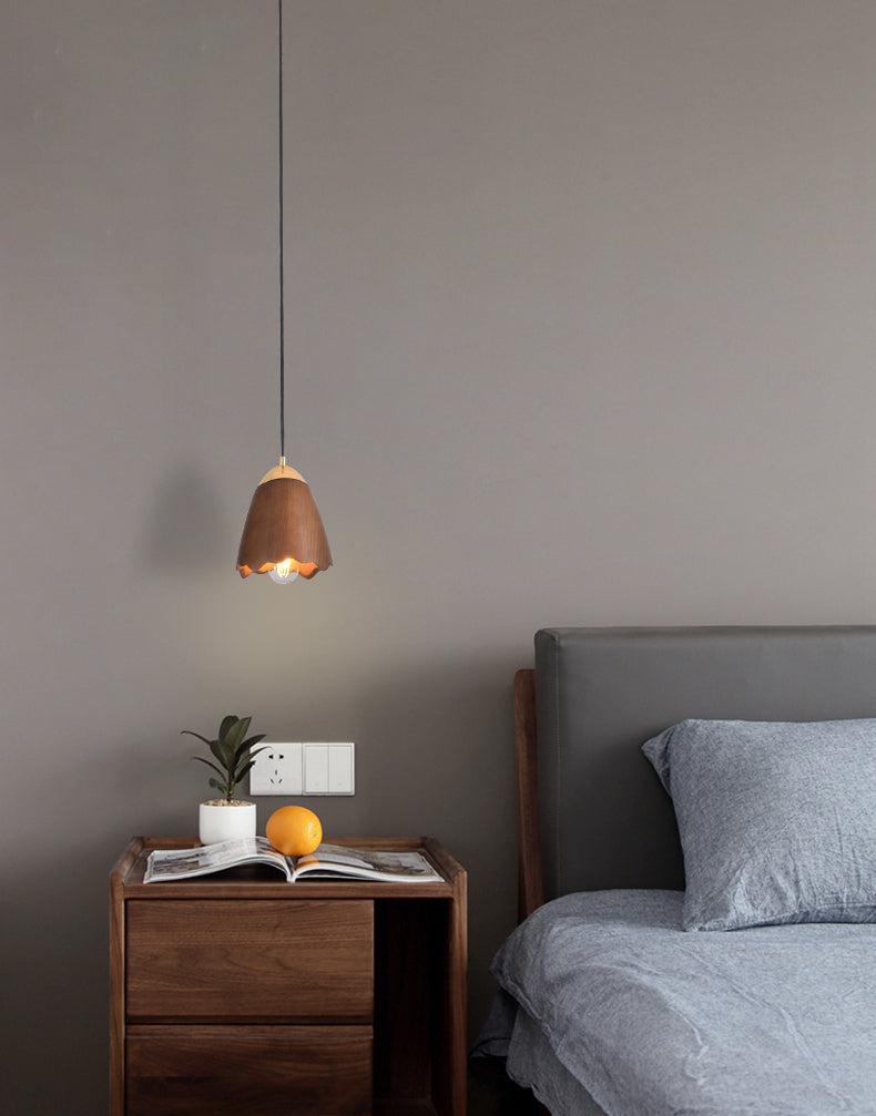 Wooden Bell Pendant Light