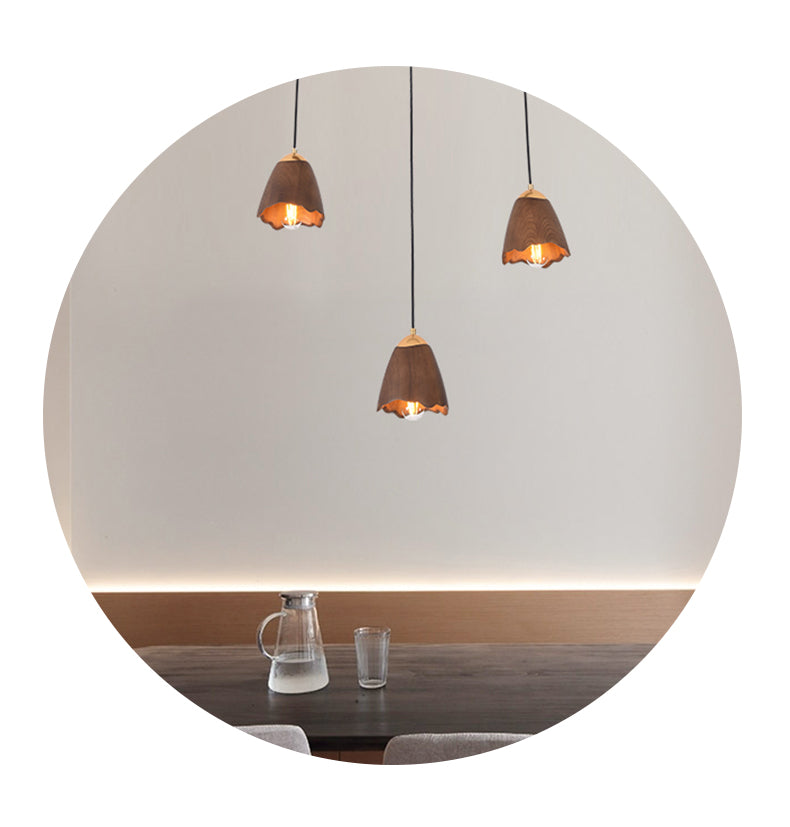 Wooden Bell Pendant Light