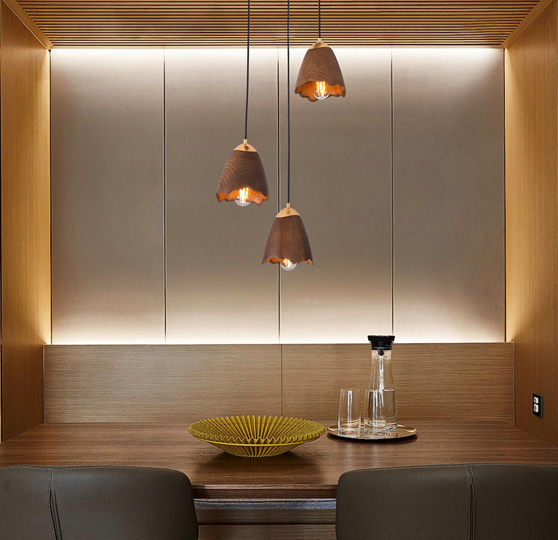 Wooden Bell Pendant Light | Natural LED Minimalist | Aurorae