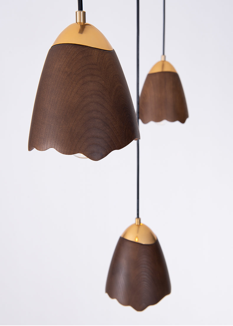 Wooden Bell Pendant Light