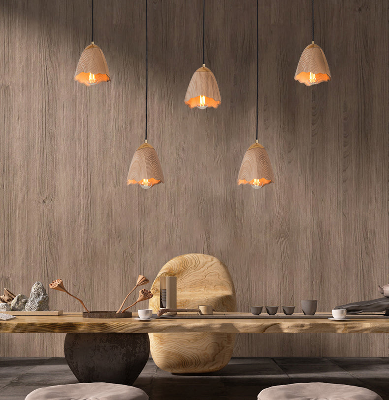 Wooden Bell Pendant Light | Natural LED Minimalist | Aurorae