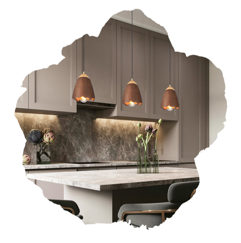 Wooden Bell Pendant Light