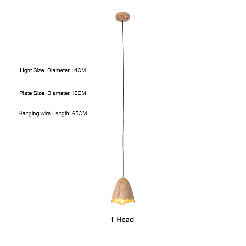Wooden Bell Pendant Light