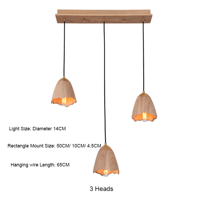 Wooden Bell Pendant Light