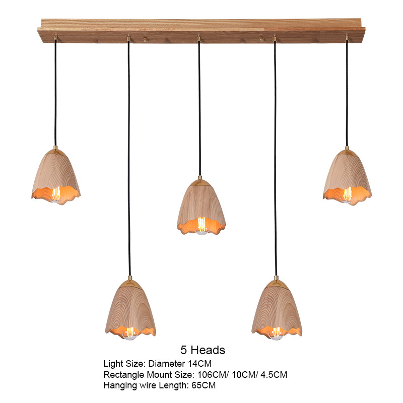 Wooden Bell Pendant Light